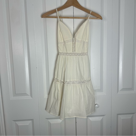 Francesca's Collections Dresses & Skirts - Audrey Parks + Francesca’s summer crochet backless dress.